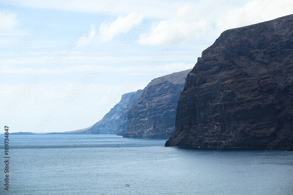 Arial view of Los Gigantes Cliffs, Tenerife, Spain