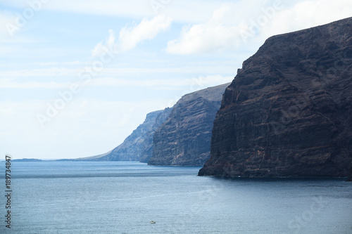 Arial view of Los Gigantes Cliffs  Tenerife  Spain