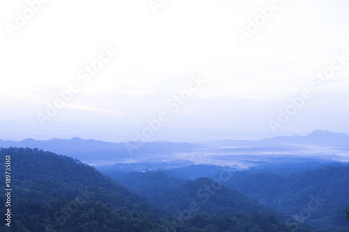 Blurred for Background.Clouds and mountains in the morning in the winter © Nipaporn