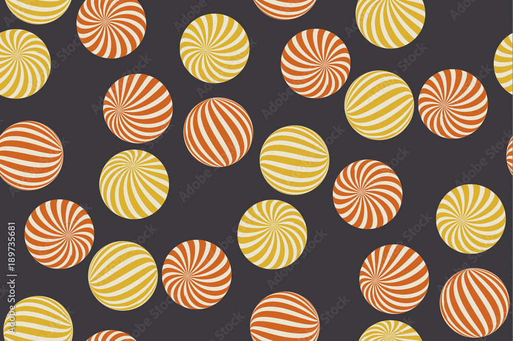 Geometric circle seamless pattern vector illustration in retro 60s style. Vintage 1970s ball geometry shapes abstract repeatable motif for carpet, wrapping paper, fabric, background. Geometric circle seamless pattern vector illustration in retro 60s style. Vintage 1970s ball geometry shapes abstract repeatable motif for carpet, wrapping paper, fabric, background.