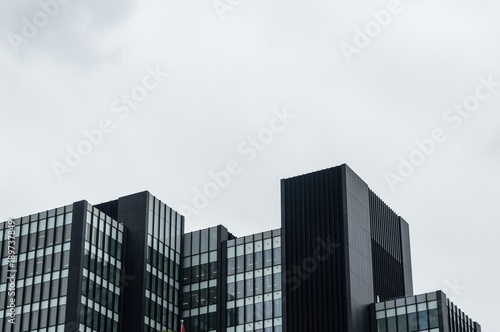 A skyline of office buildings in London
