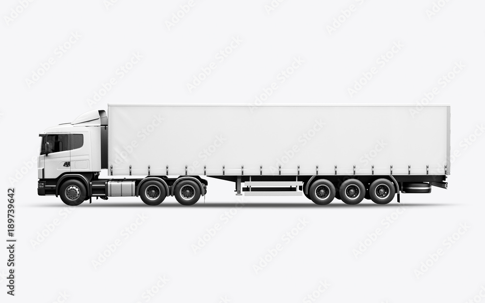 3D render of the truck for mock-up on a white background 3D render of the truck for mock-up on a white background