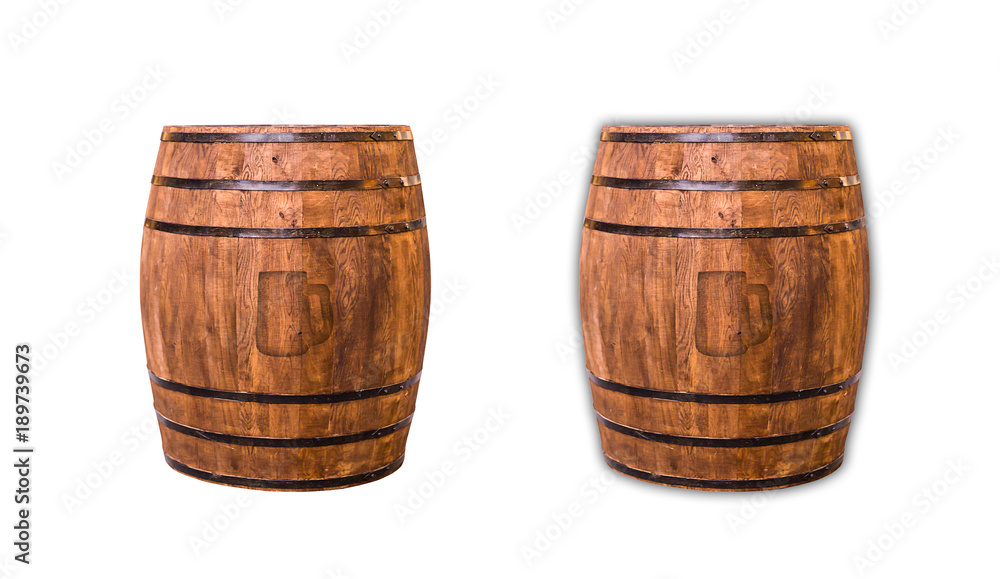 oak wine barrel brand of a shadow symbol icon of a beer mug on a white background oak wine barrel brand of a shadow symbol icon of a beer mug on a white background