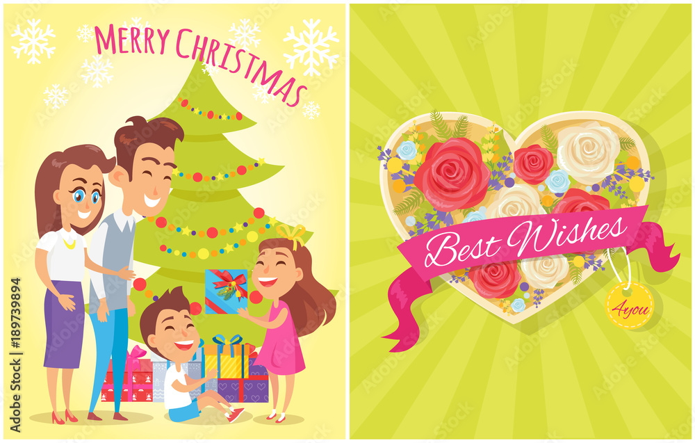 Merry Christmas Best Wishes Vector Illustration