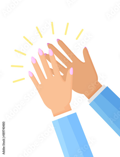 Clapping Hands of Woman Poster Vector Illustration