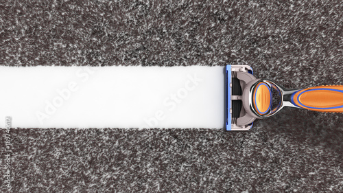 Foto modern shaving concept Mens razor 3d render on white background