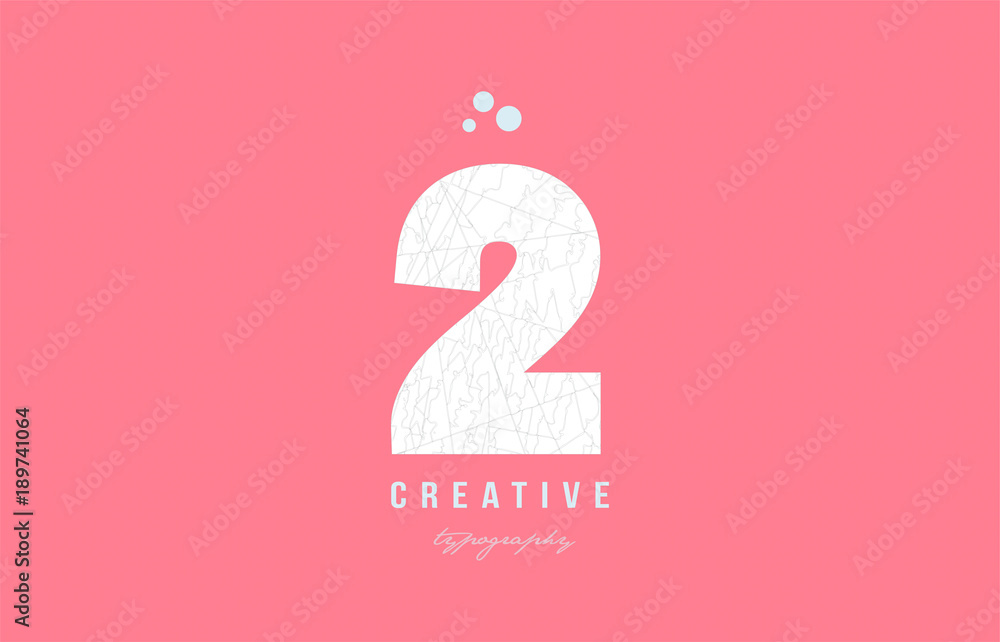 2 two pink white number logo icon design 2 two pink white number logo icon design