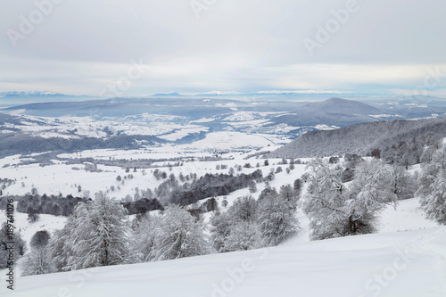 Winter landscape in Transylvania, Romania