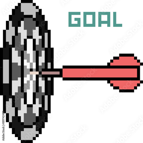 vector pixel art darts target