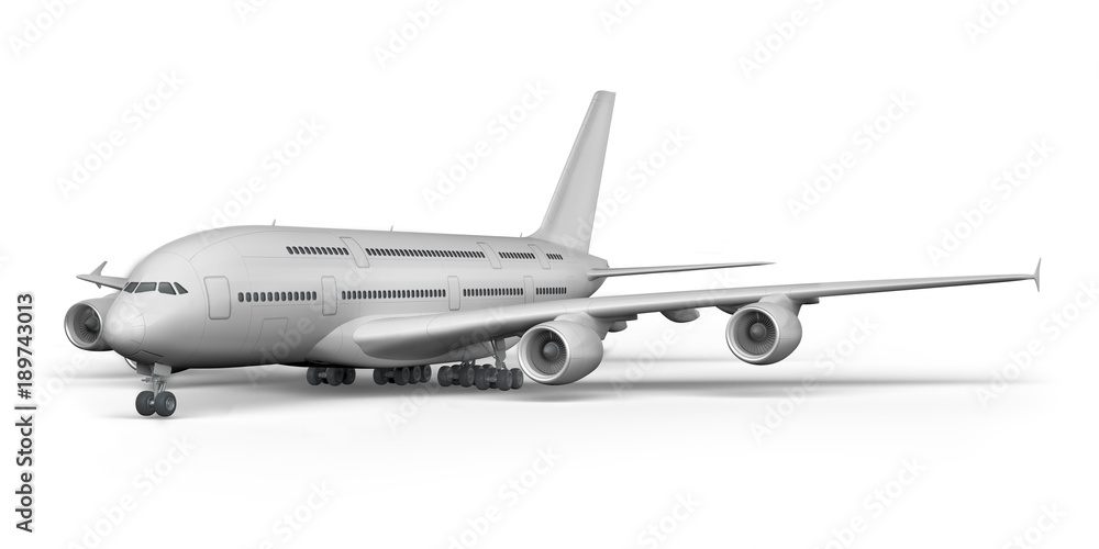 Passenger plane 3D render on a white background Passenger plane 3D render on a white background