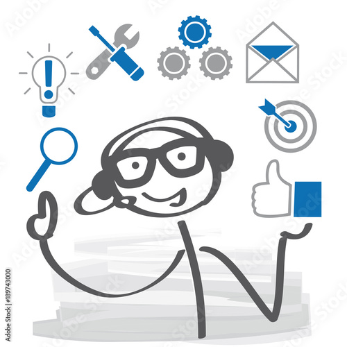 Kundenberater mit Service Symbolen