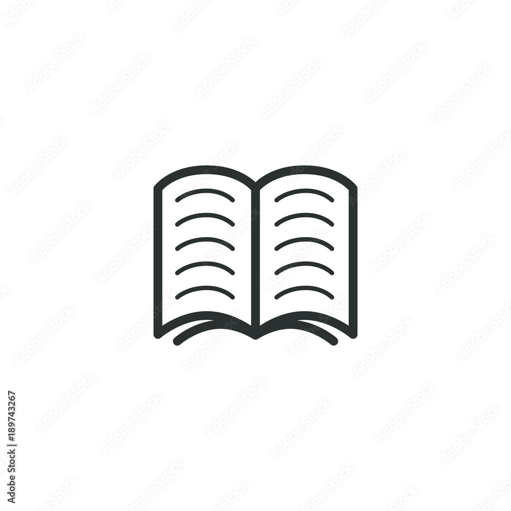 black and white frameless icon of the open book black and white frameless icon of the open book