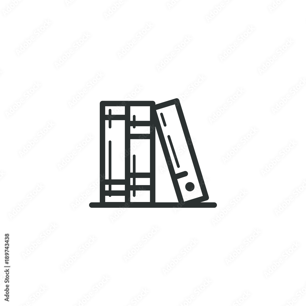 black and white frameless icon of several books