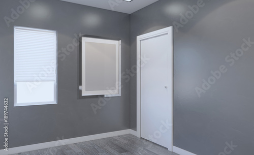 Modern Empty bathroom. 3D rendering. Blank paintings