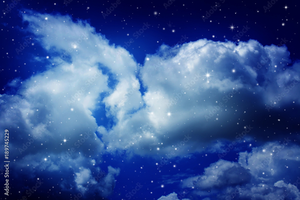 Naklejka premium Night sky with stars.