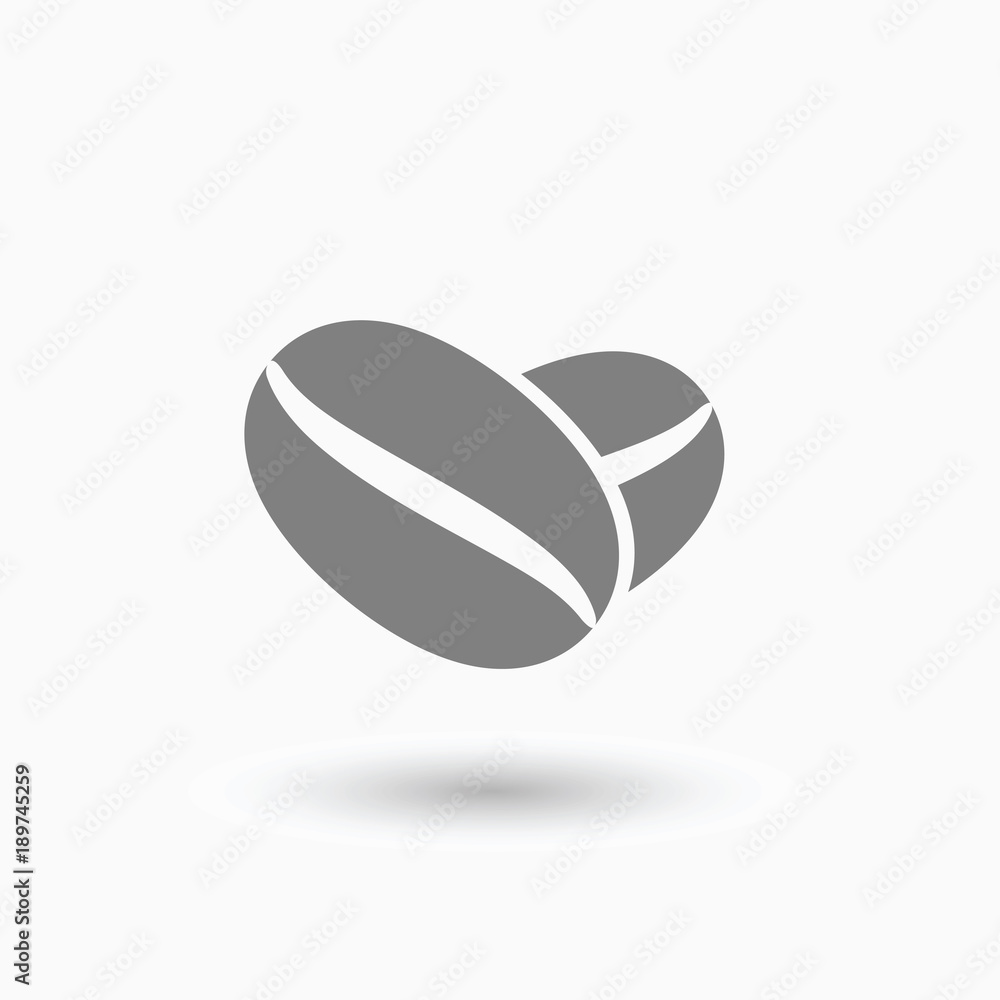 Coffee bean vector icon, caffeine symbol. Modern, simple flat vector illustration Coffee bean vector icon, caffeine symbol. Modern, simple flat vector illustration