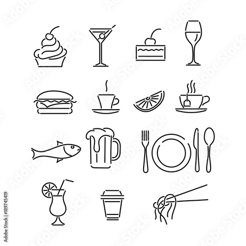 Food Icon Set Vector Illustration