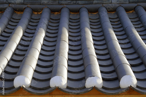 Korean tradition, appearance of tile roof of Hanok(Korean traditional house)
