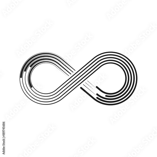 Infinity Symbol icon, flat, symbolic racing track