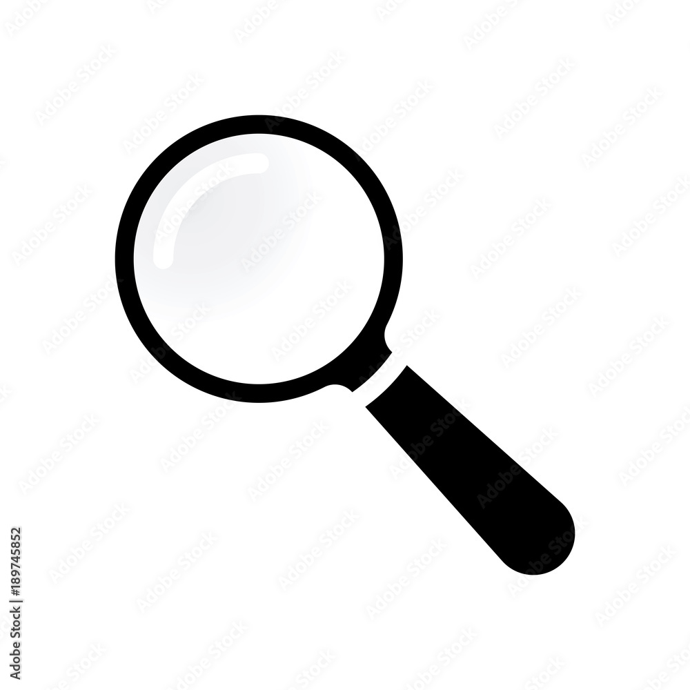 Transparent Lupe Icon Isolated on White Stock Vector | Adobe Stock