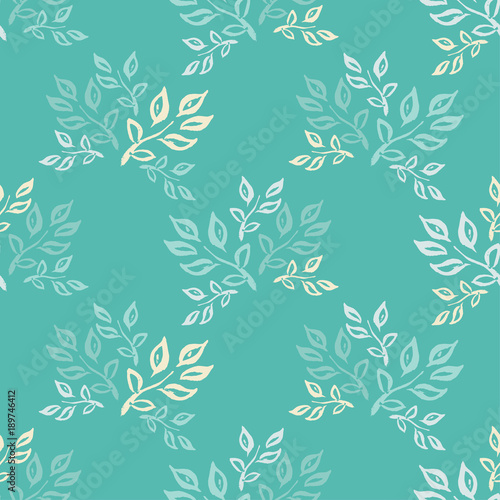 Chinese leaves. Seamless background with decorative leaves. Pattern with plants. Textile rapport.