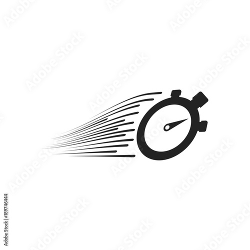 Stopwatch with trails speed icon