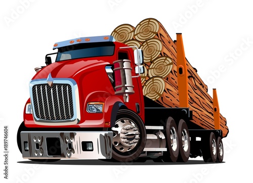 Cartoon logging truck