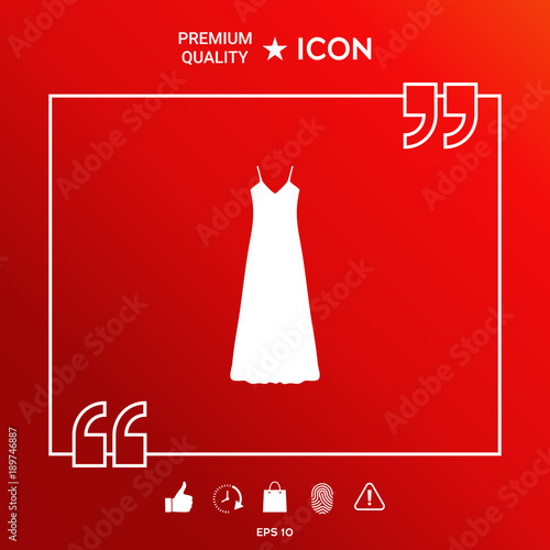 Long Dress, Evening dress, combination or nightie , the silhouette. Menu item in the web design