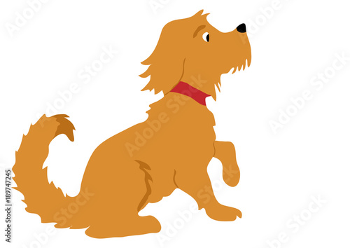 figure of a red-haired dog on a white background
