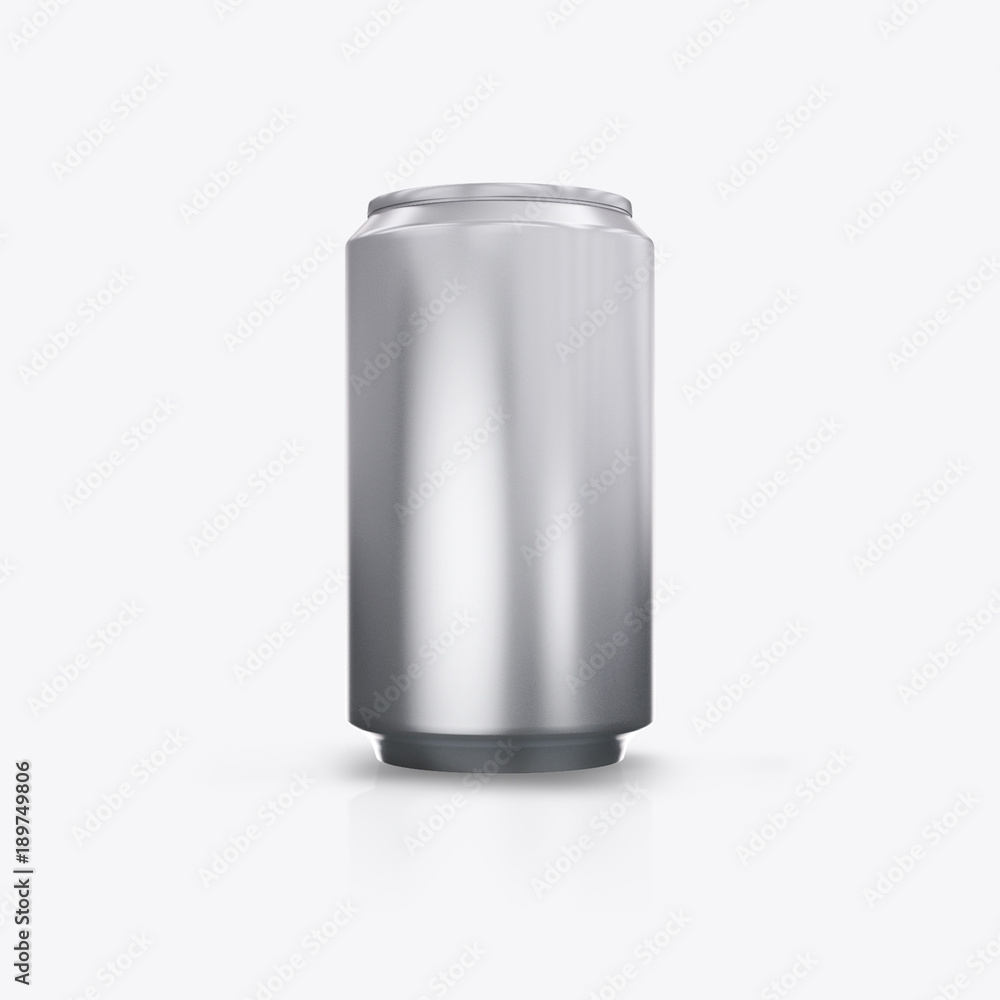 3D render metal cans on a white background