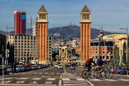 Obraz na płótnie Barcelona, Placa d Espanya w salonie