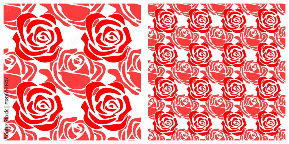 Fototapeta Seamless pattern in two layers of rose.