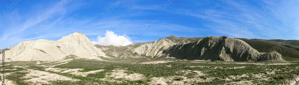 Hilly mountains in the valley, mountain landscape