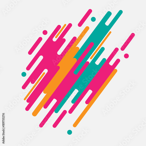 Abstract geometric background. Colorful image.Modern style abstraction with composition made of various rounded shapes in color. Vector illustration.