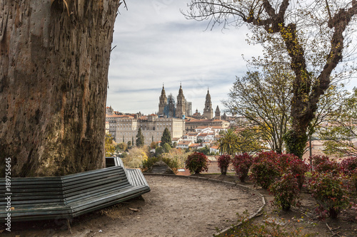 City view from Alameda park,Santiago de Compostela,Spain.