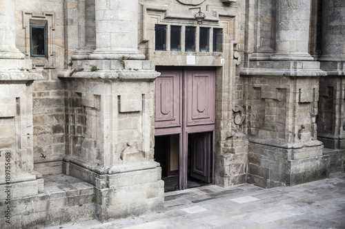Facade door entrance church, iglesia san francisco,Santiago de Compostela,Spain.