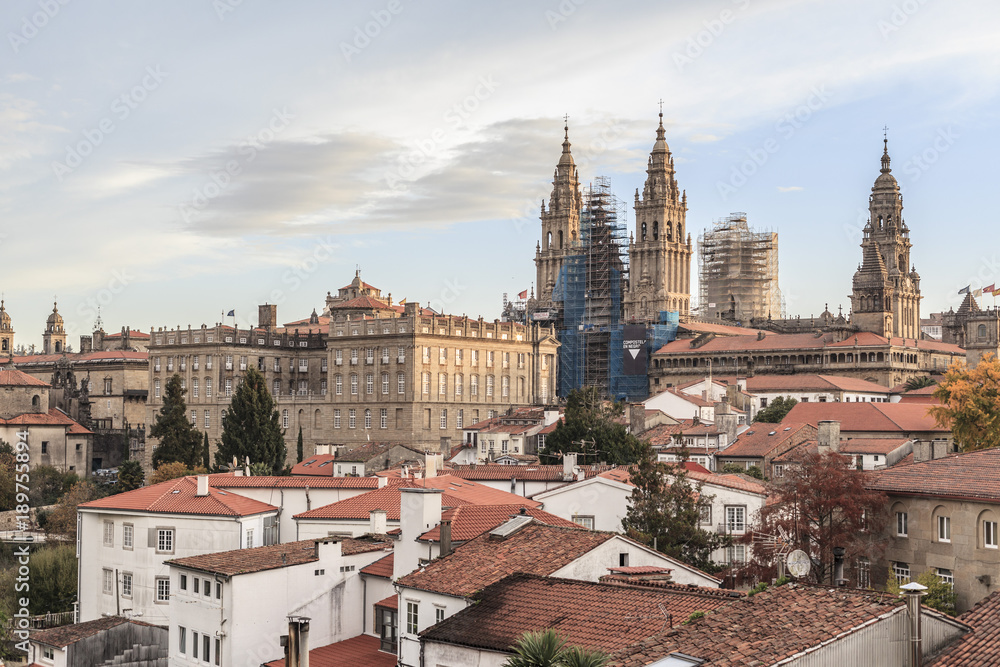 General city view of Santiago de Compostela,Spain.