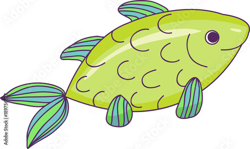 Cartoon fish. Vector illustration .