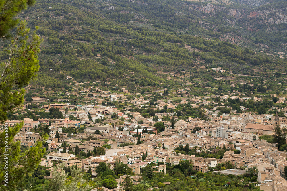Panoramic view of the historical city in Mallorca island from Spain