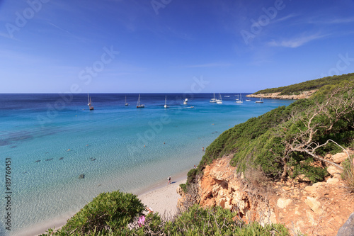 plage de binigaus, côte sud, minorque, île baélares, espagne
