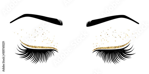 Vector illustration of eyes with long eyes lashes