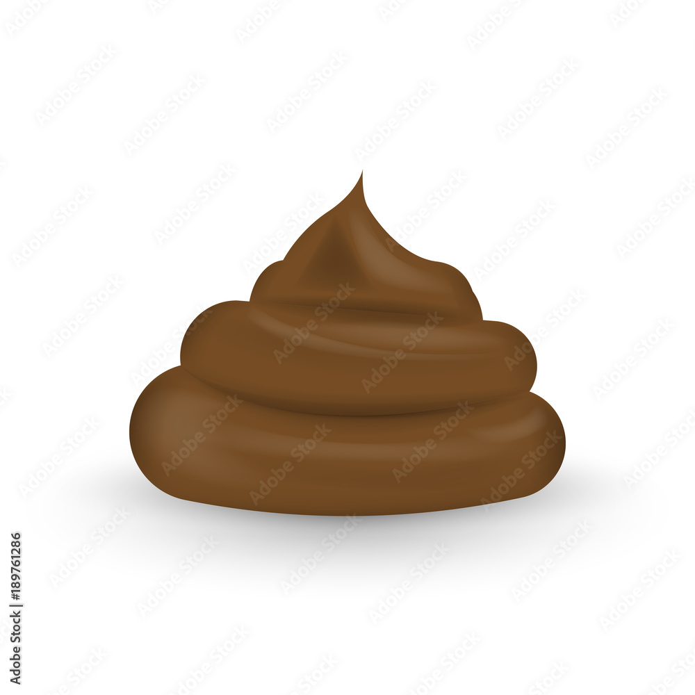 Realistic shit. Melted milk chocolate isolated on white background. Vector illustration. Realistic shit. Melted milk chocolate isolated on white background. Vector illustration.