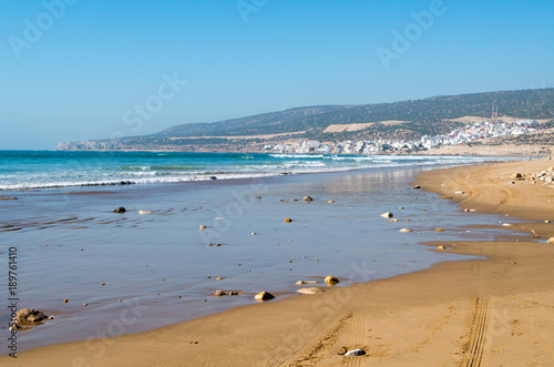 View at Taghazout from the beach. photo