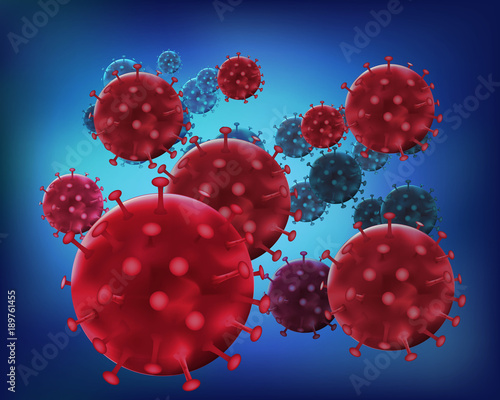 3D Bacteria virus cell background. Vector illustration.