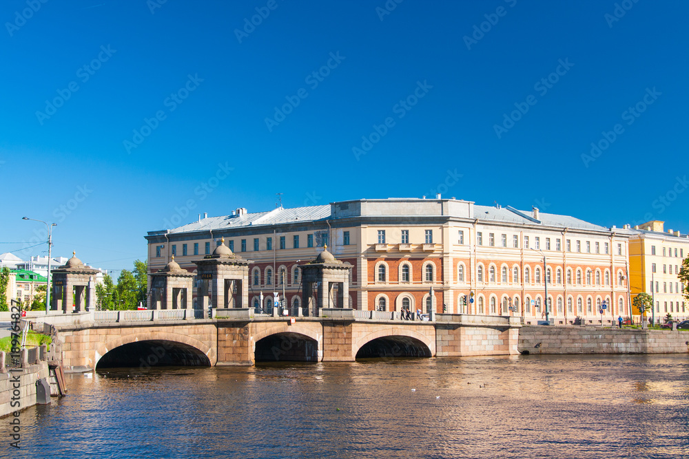 Staro-Kalinkin Bridge on the Fontanka River, Saint - Petersburg. Petersburg, Russia