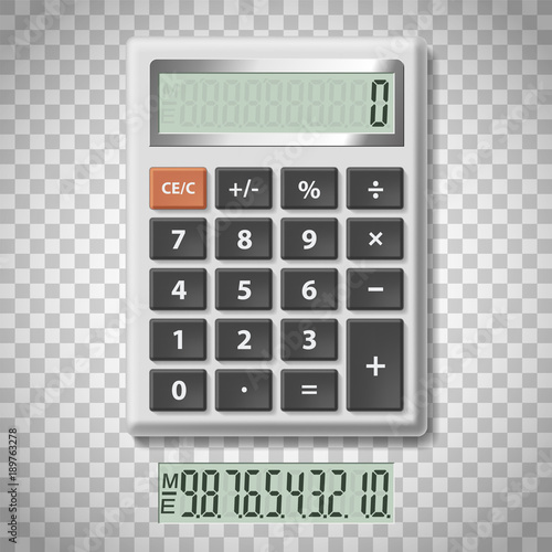 Digital calculator with numbers