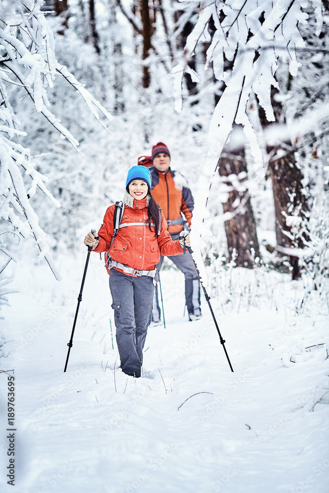 Trekkers along the path to  refuge in the Natural Park