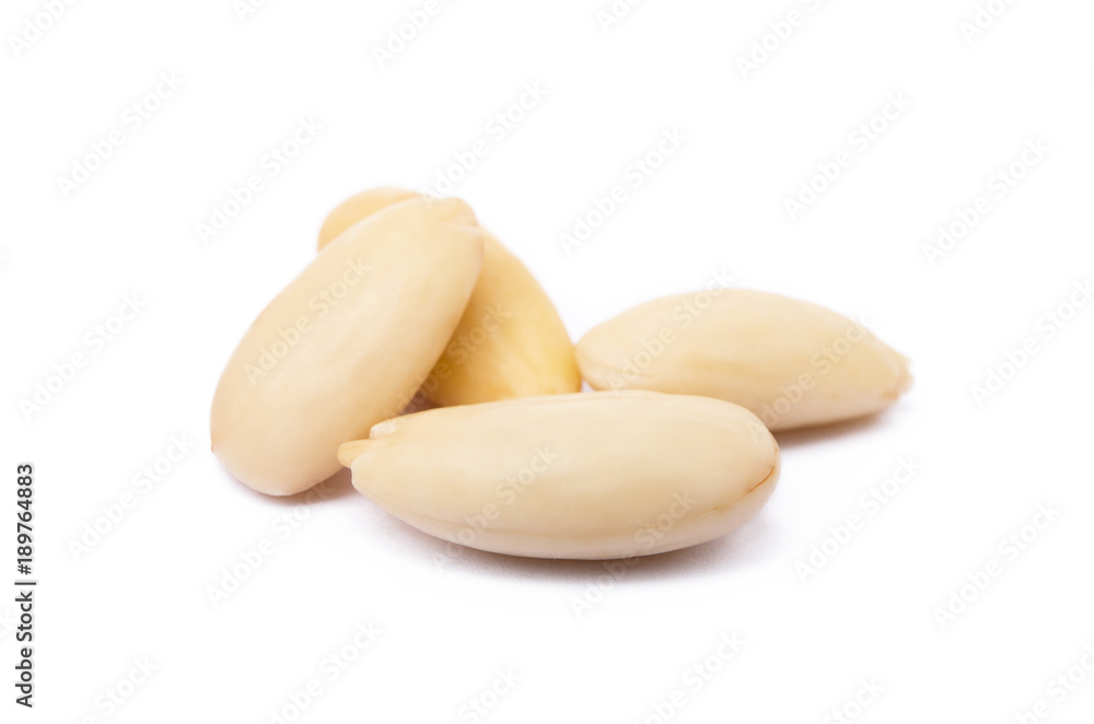 Healty almond isolated on white background Healty almond isolated on white background