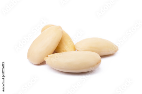 Healty almond isolated on white background