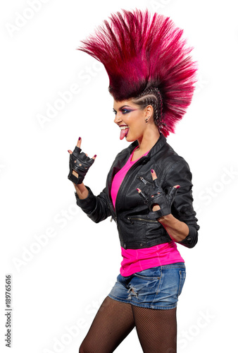 Young punk girl isolated